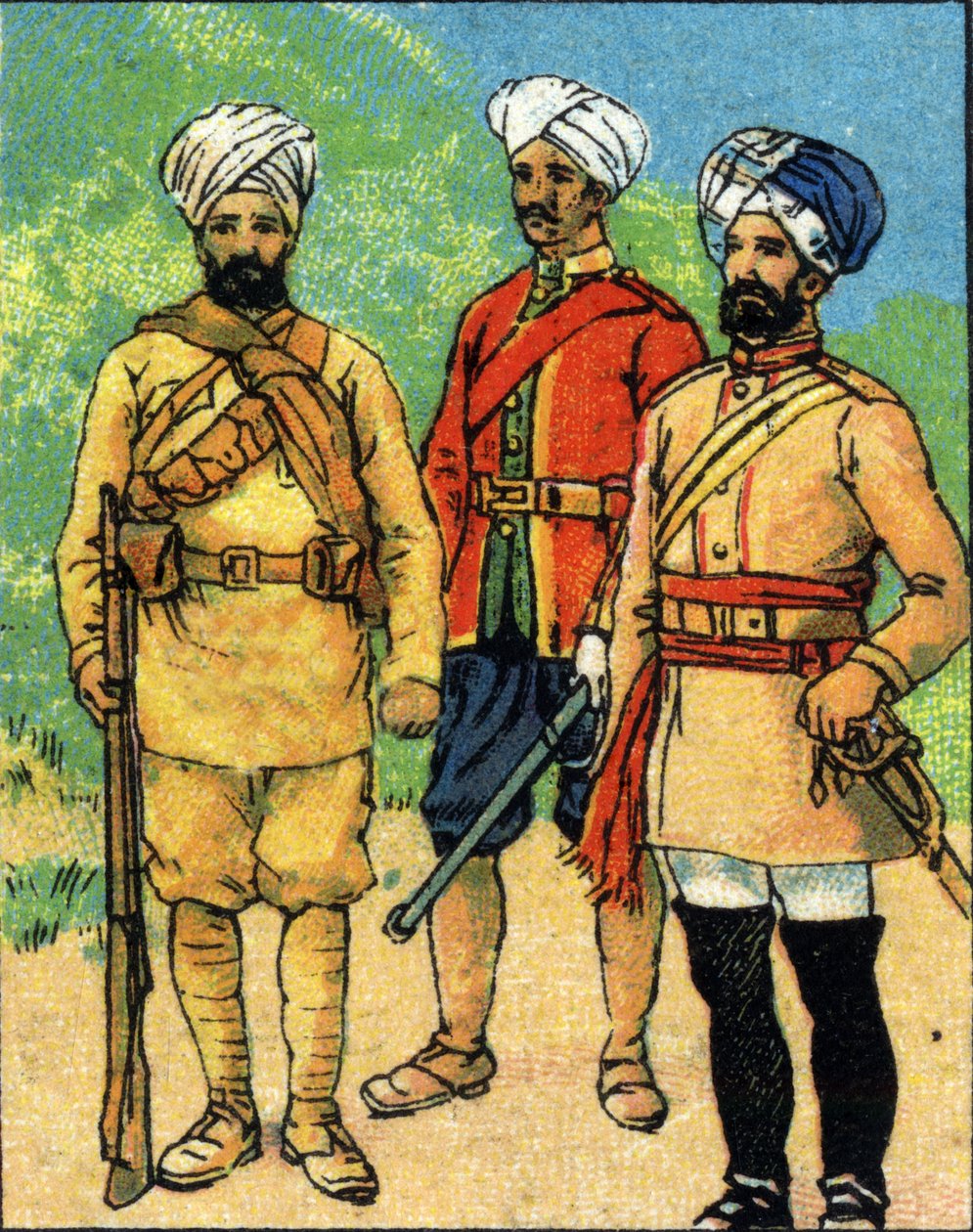 Militaire uniformen van het Indiase leger door Unbekannt