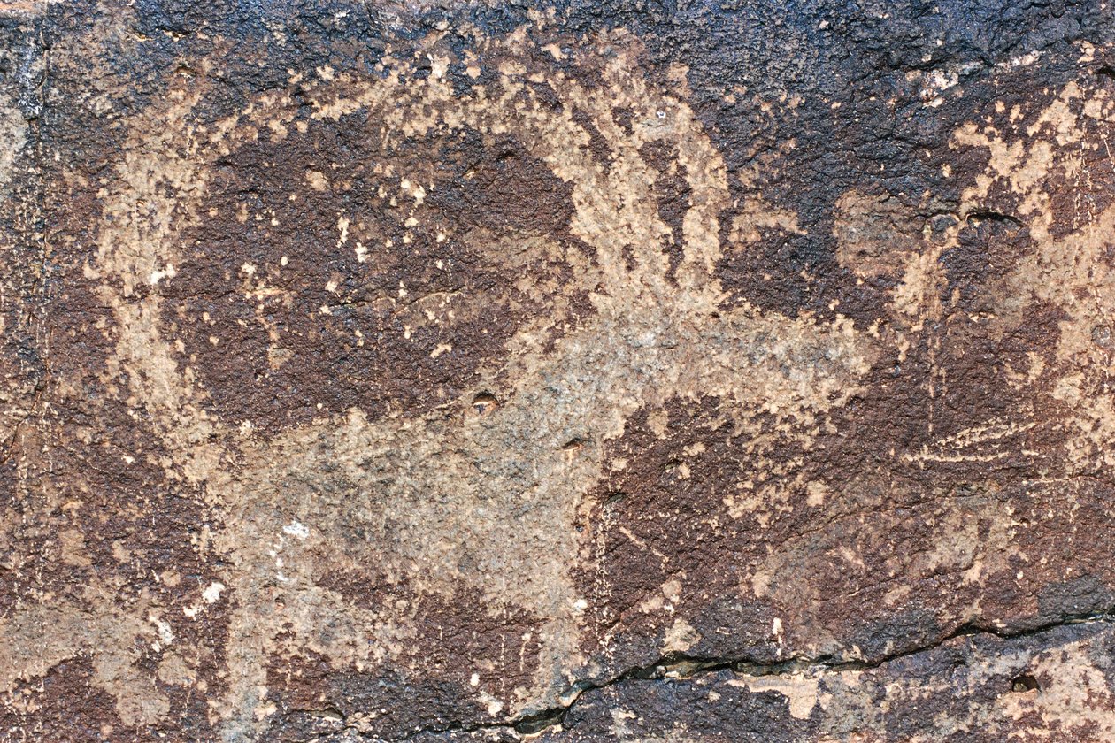 Mongolië, Gobi-woestijn, rotstekening door Benjamin Baud