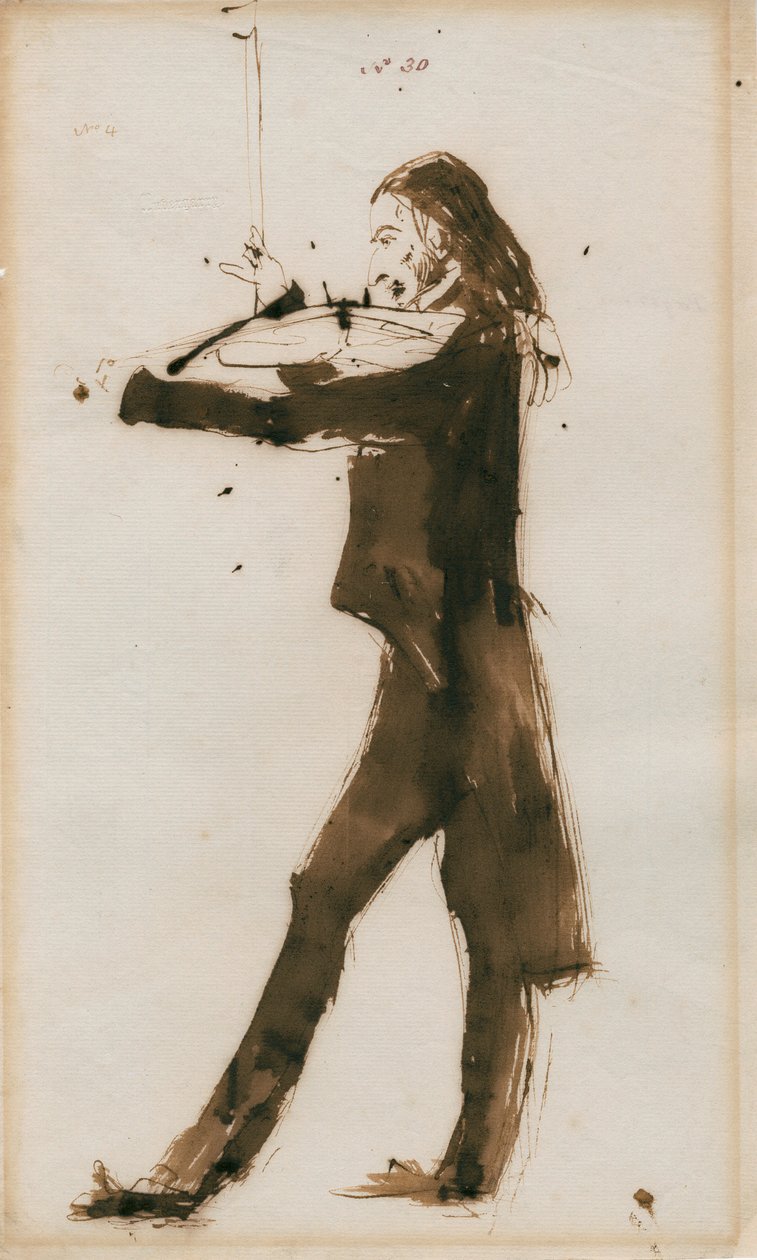Niccolo Paganini - portret door Unbekannt