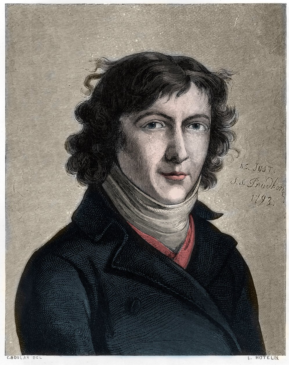 Portret van Louis de Saint Just door Unbekannt