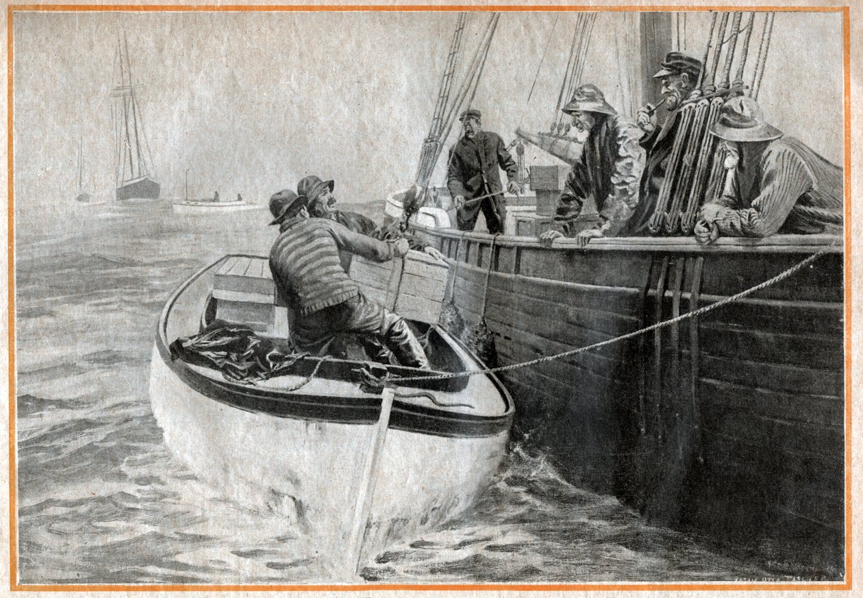 Drooglegging in de Verenigde Staten, gravure door Unbekannter Künstler