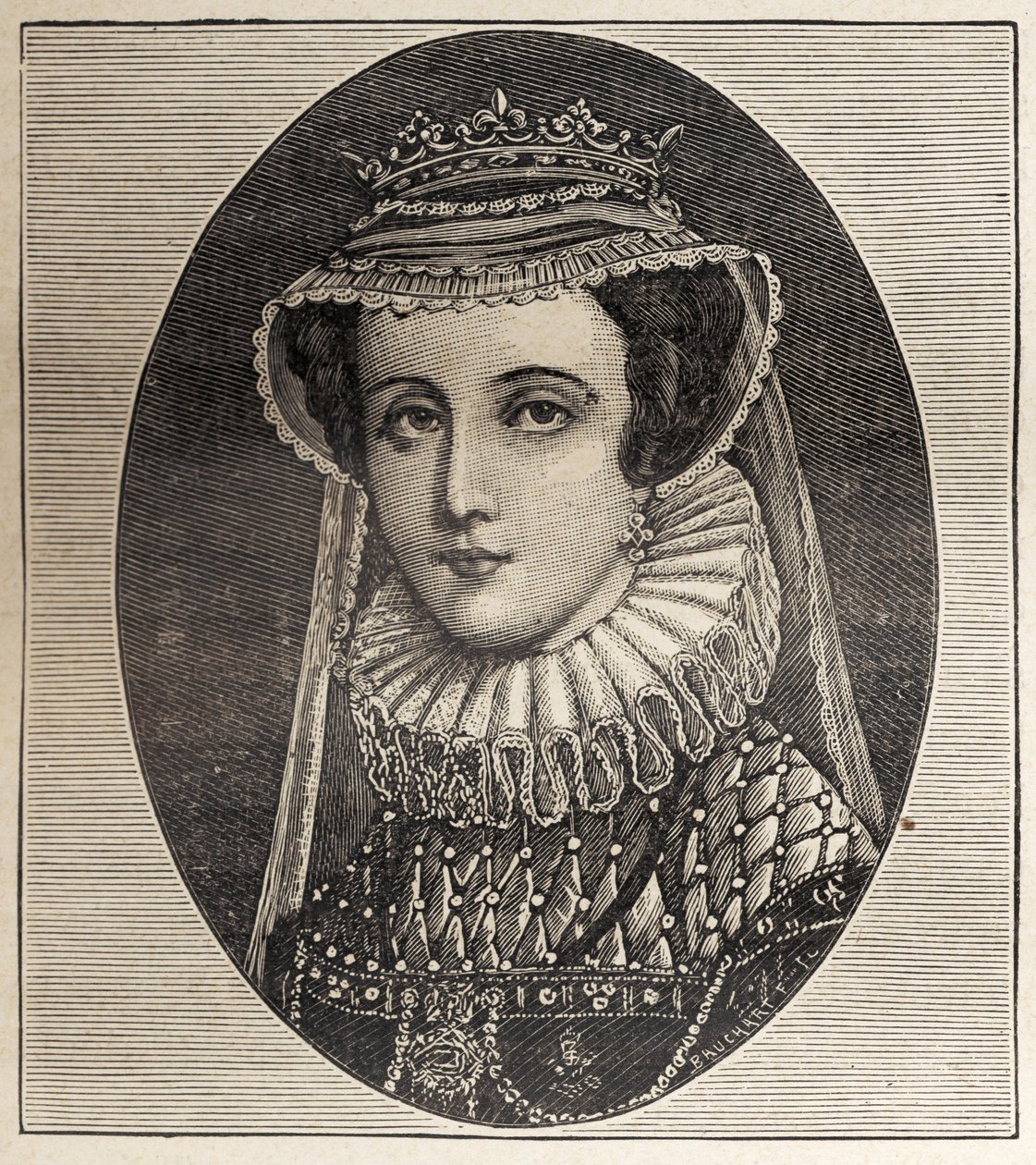 Koningin Mary Stewart (gravure) door Unbekannter Künstler