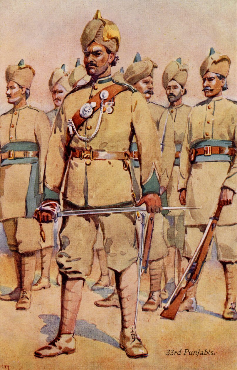 Regiment van de 33e Punjabis door Unbekannter Künstler