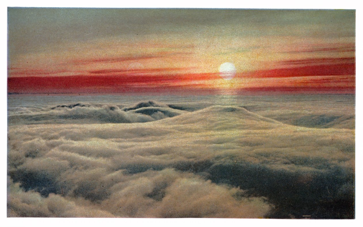 Zonsopgang boven de wolken, ca. 1930 door Unbekannter Künstler