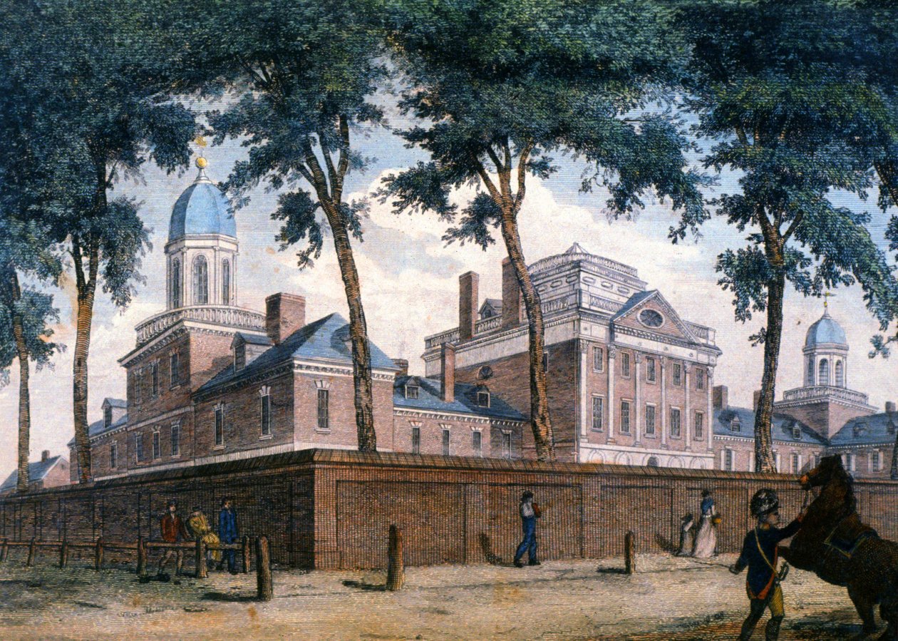 Het Pennsylvania Hospital in Philadelphia door Unbekannter Künstler