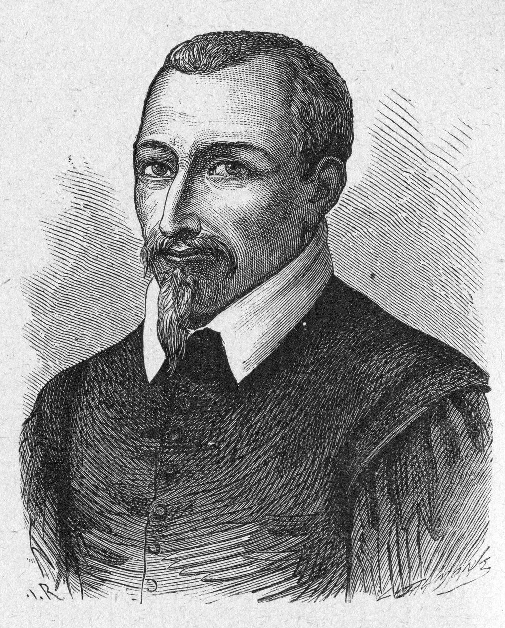 De chemicus Olivier de Serres, ca. 1880 (gravure) door Unbekannter Künstler