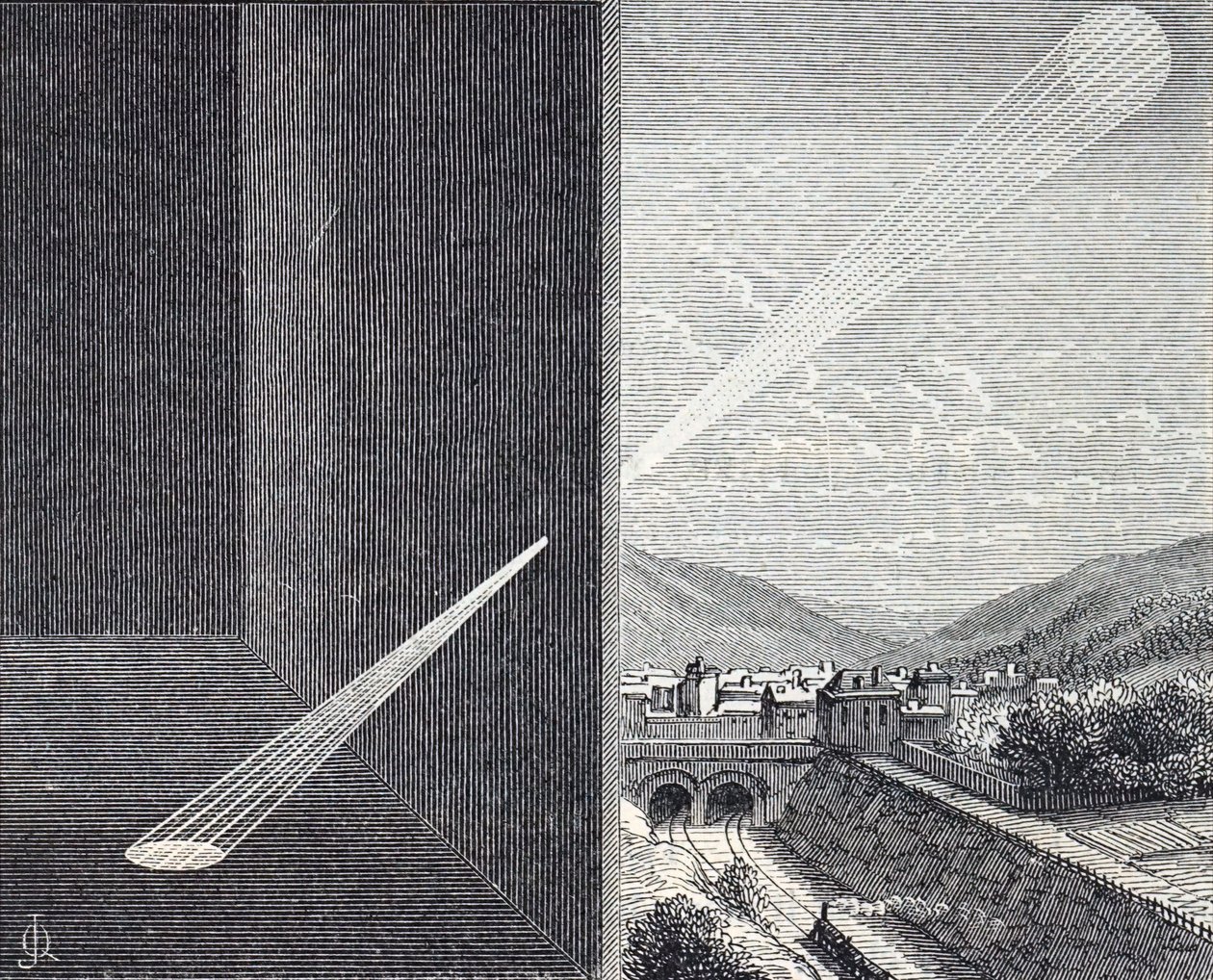Het gat van een camera obscura. door Unbekannt