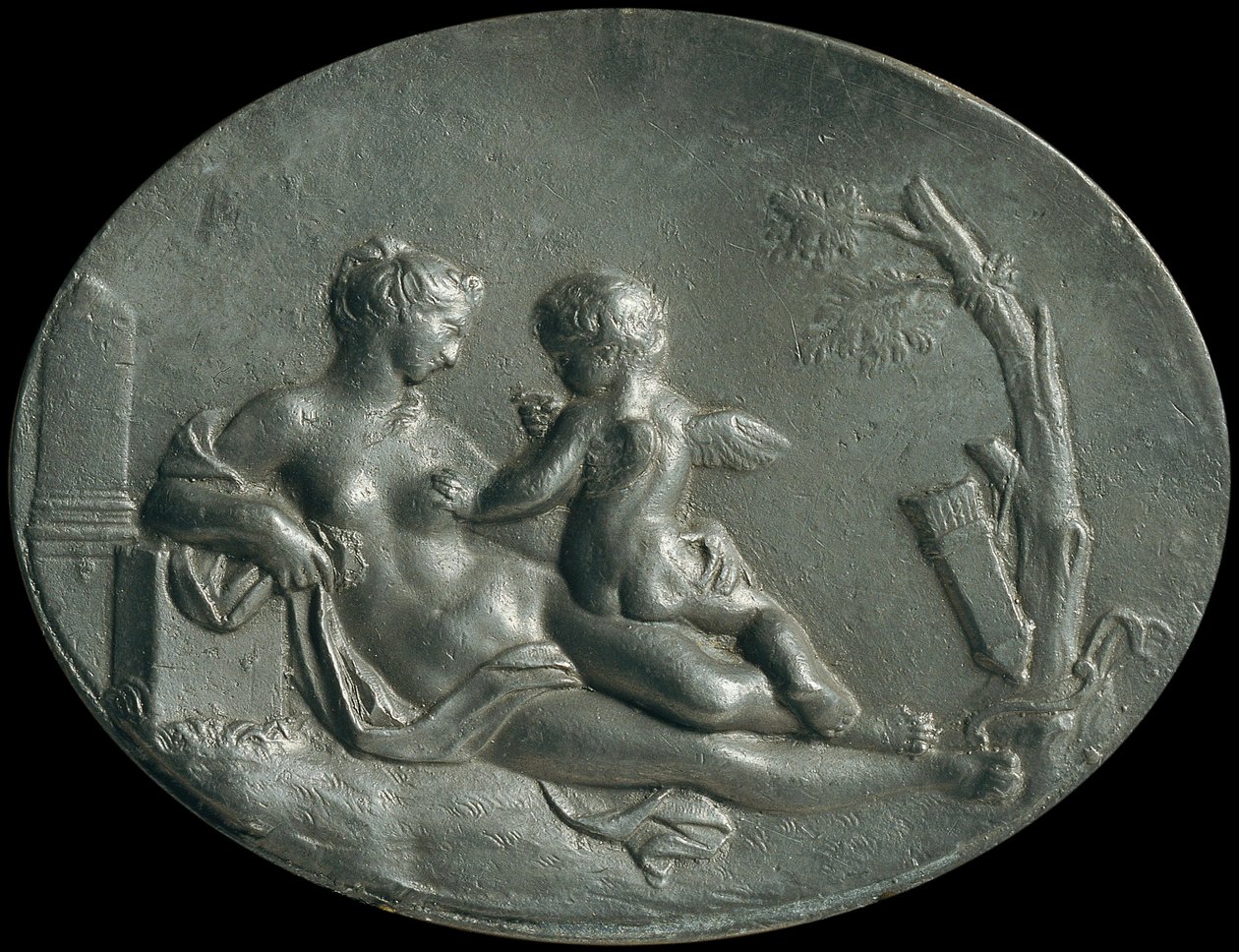 Venus en Cupido door Unbekannter Künstler