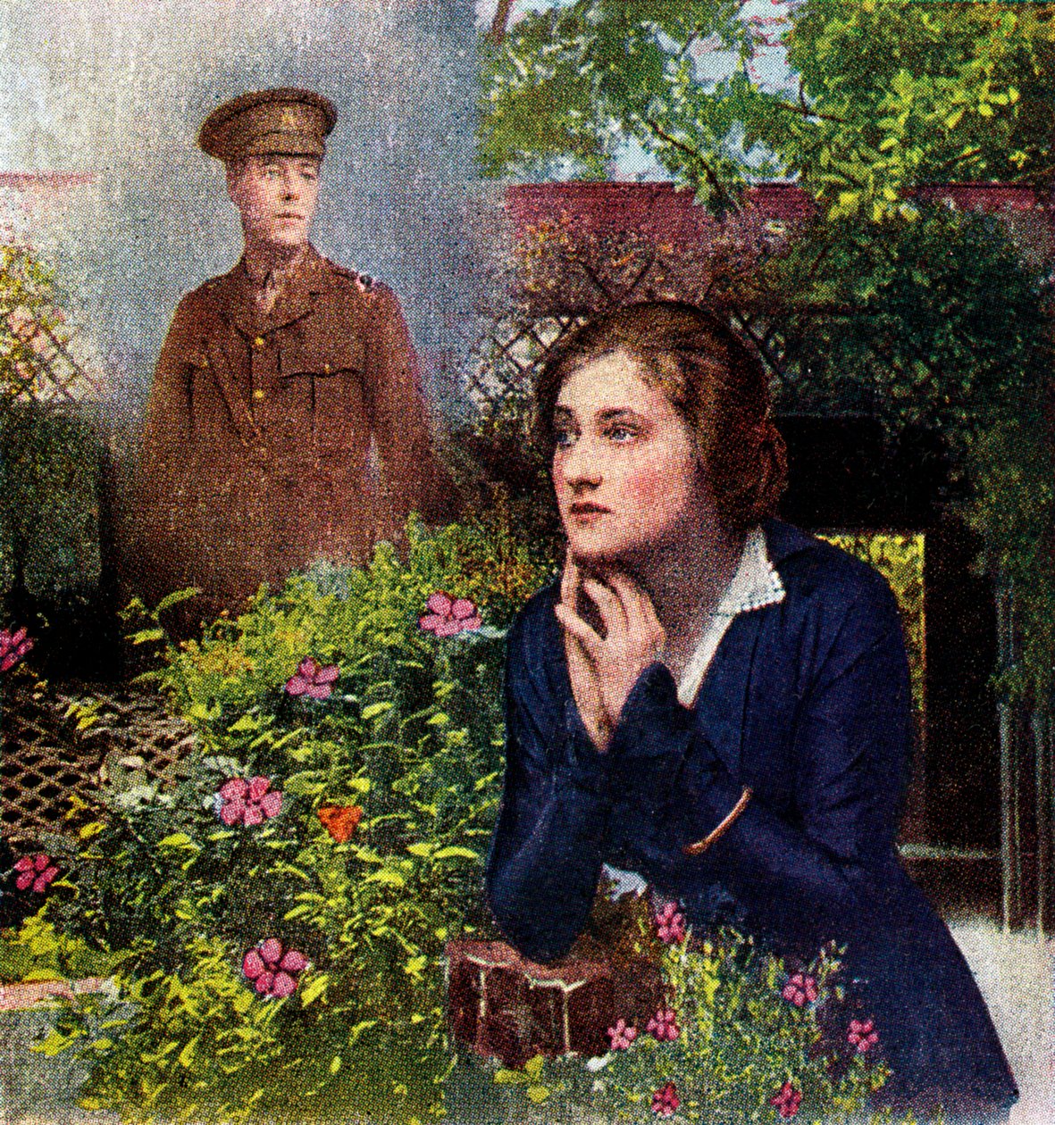 Wanneer je thuiskomt - WWI ansichtkaart door Unbekannter Künstler