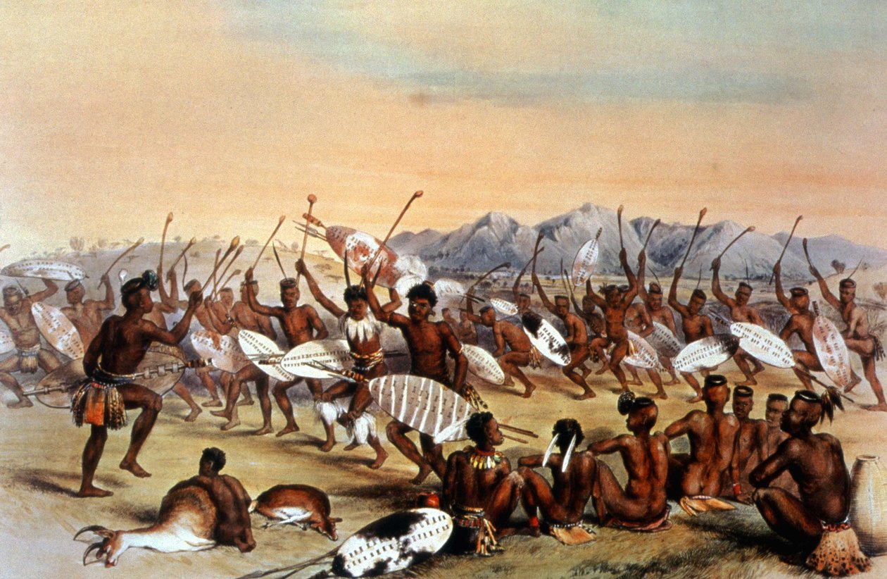 Zulu jachtdans door Unbekannter Künstler