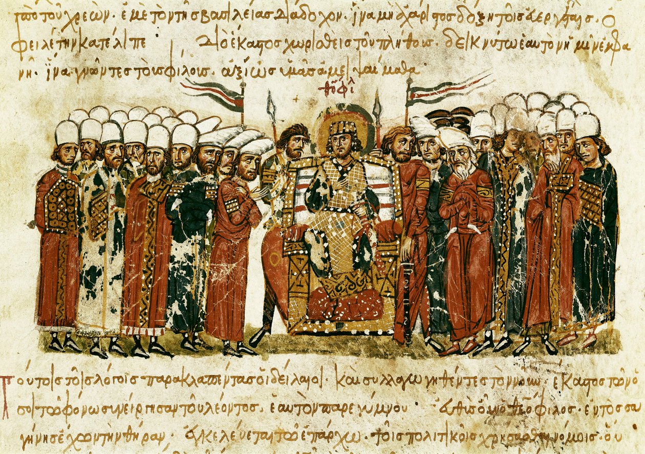 De Byzantijnse keizer Theophilus door Unbekannt