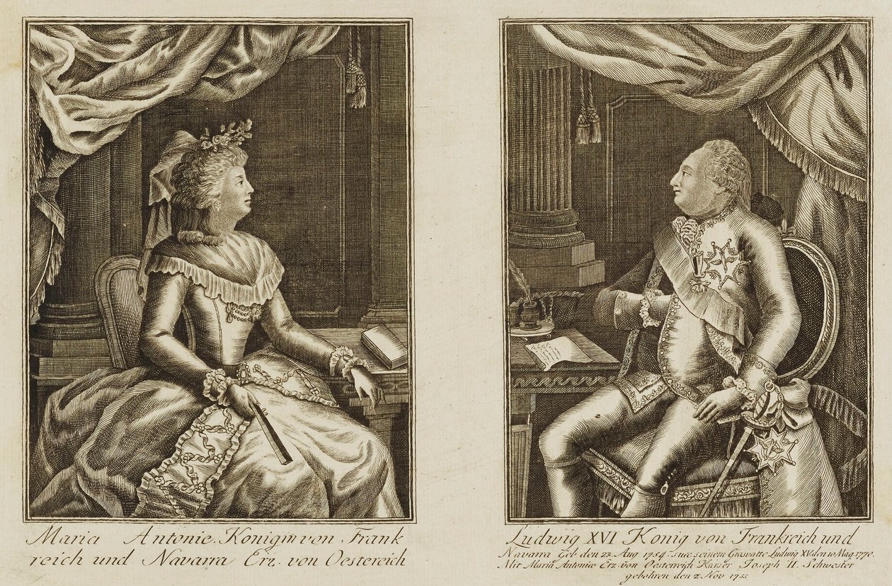 Maria Antonie en Louis XVI door Unidentified