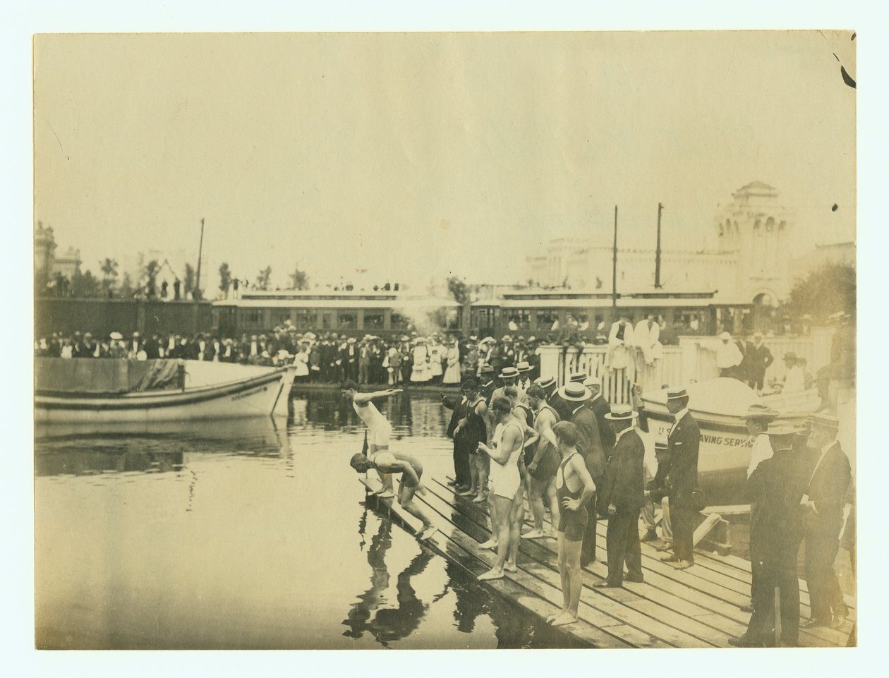 1904 Olympische Spelen - Start van een halve mijl handicap (zwemmen) door Unknown