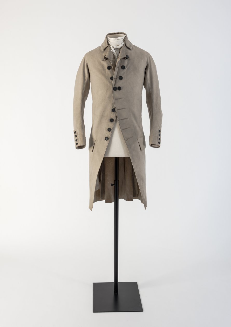 Mans crèmekleurige wollen rokjas, 1790s door Unbekannt Unbekannt