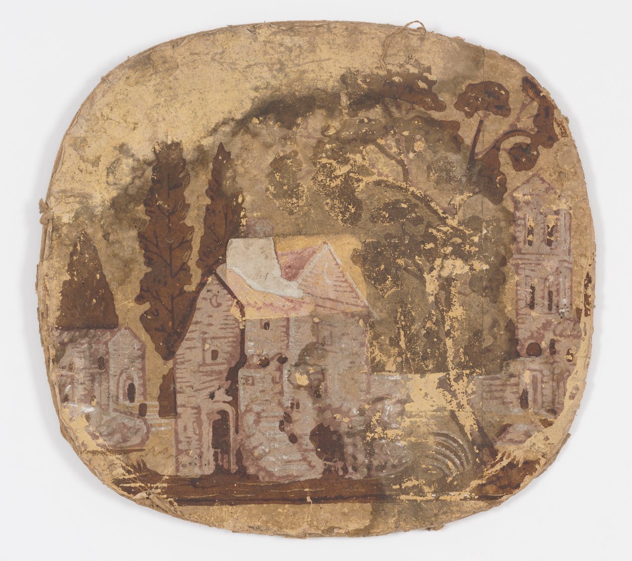 Bandbox deksel, Kastelen in Spanje, 1835 door Unknown