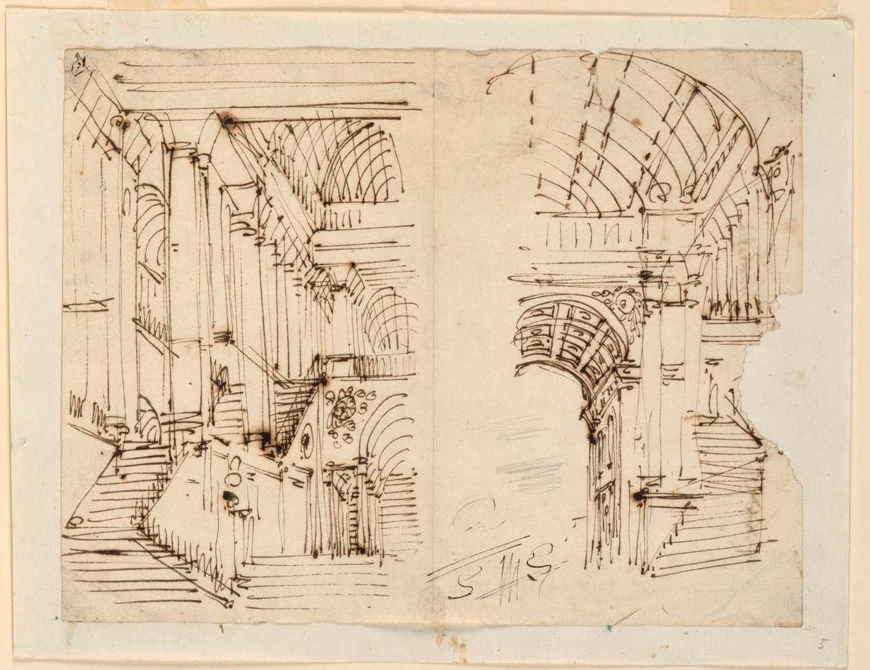 Tekening, decorontwerp, trappen, begin 19e eeuw door Unknown