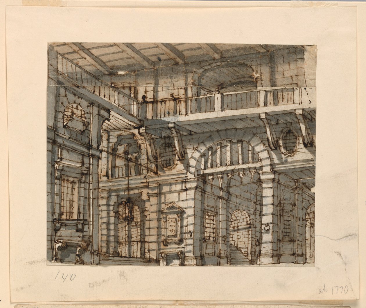 Toneelontwerp, Interieur van de gevangenis door Unknown