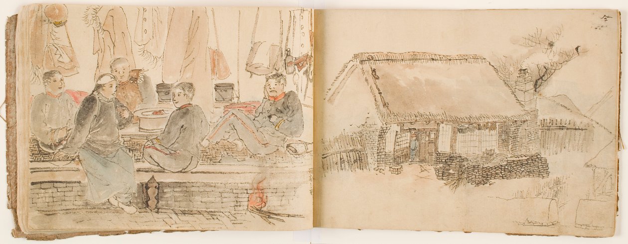 Schetsboek van de kunstenaar uit de Russisch-Japanse oorlog door Unknown