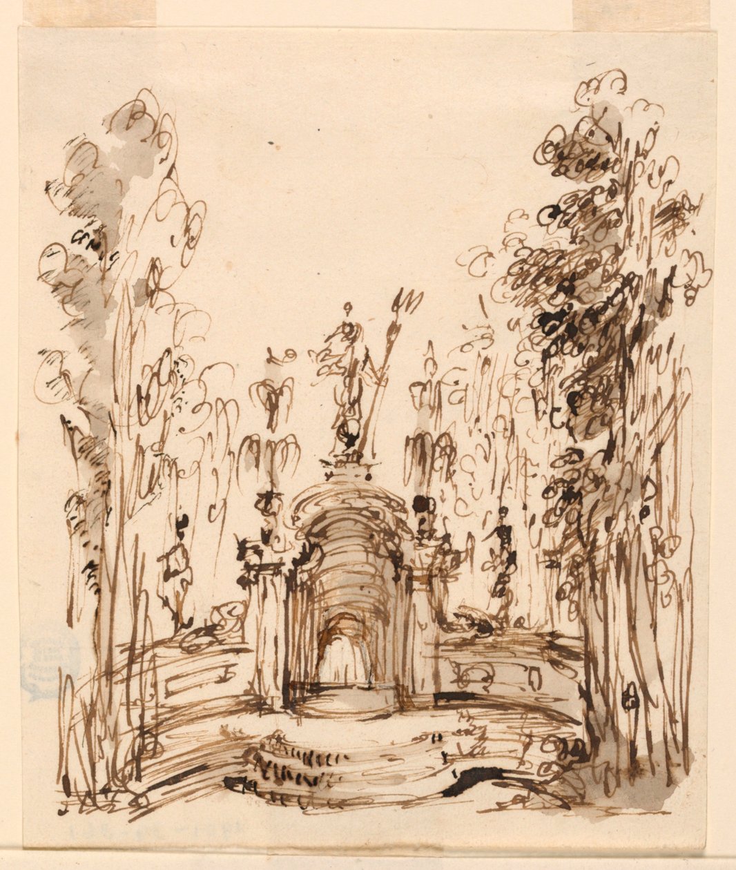 Fontein in een park door Unknown