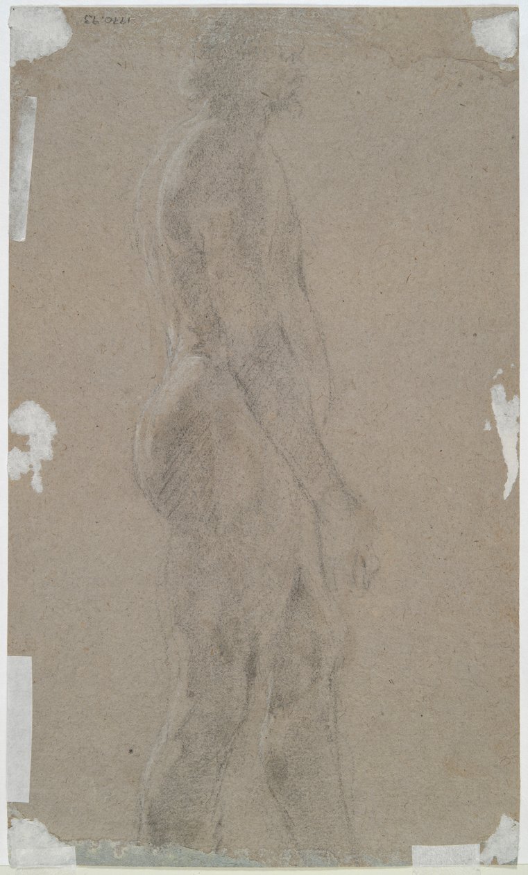 Naakte man (recto); Mannelijke figuur in profiel (verso) door Unknown