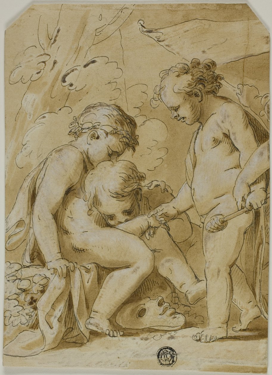 Putti Bacchanaal door Unknown