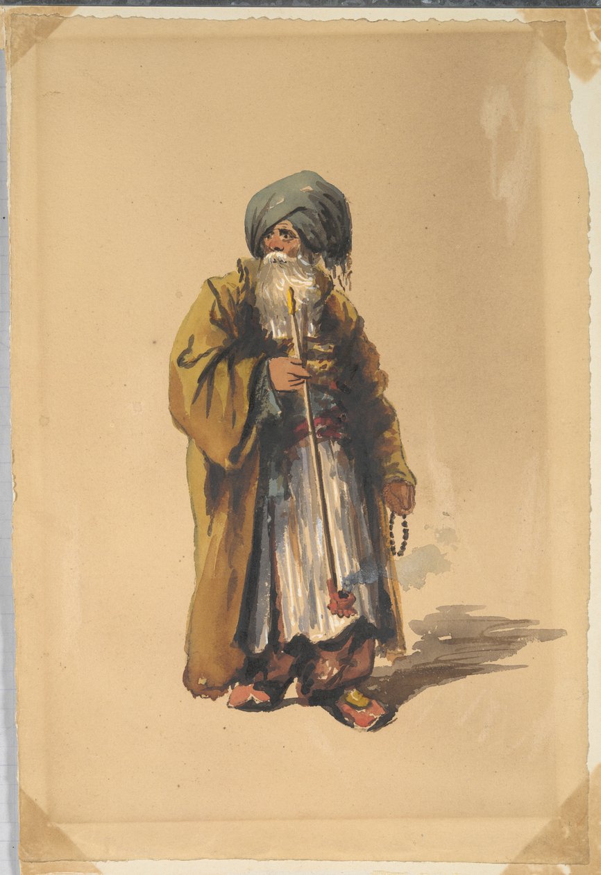 Russische of Turkse Man die een Pijp Rookt door Unknown