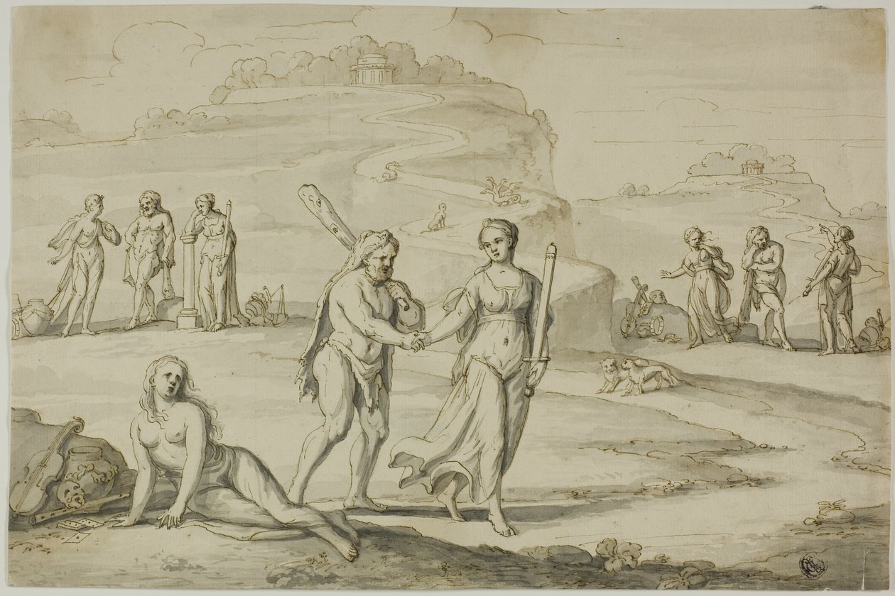 De Keuze van Hercules door Unknown