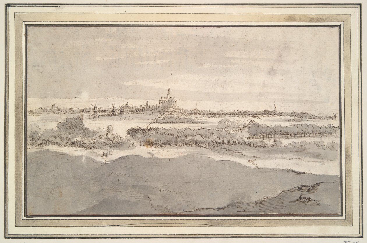Uitzicht op Haarlem vanuit het Noordwesten door Unknown