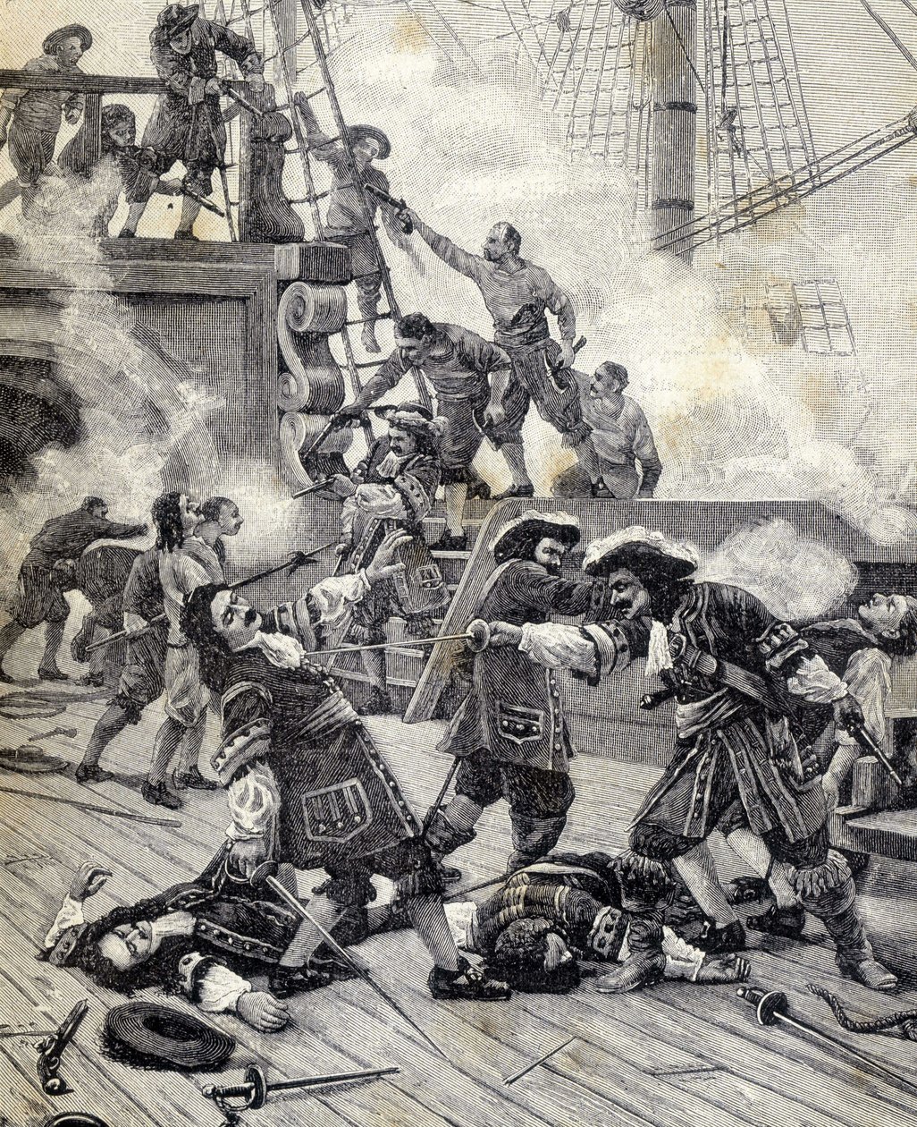 Slag op een boot - Jean Bart door Unknown artist