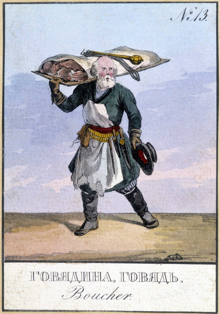 Slager in Rusland in de 19e eeuw door Unknown artist