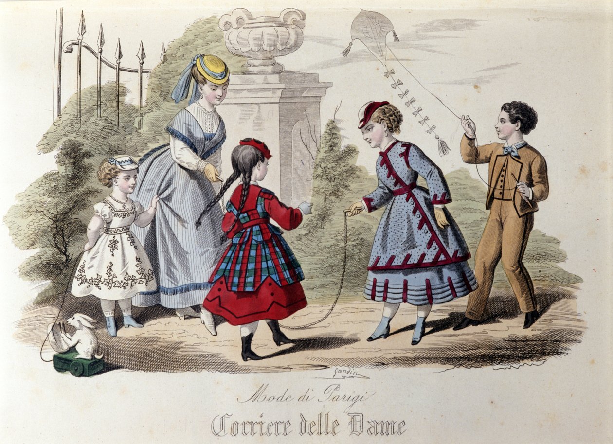 Kinderkleding in Parijs in 1866. door Unknown artist