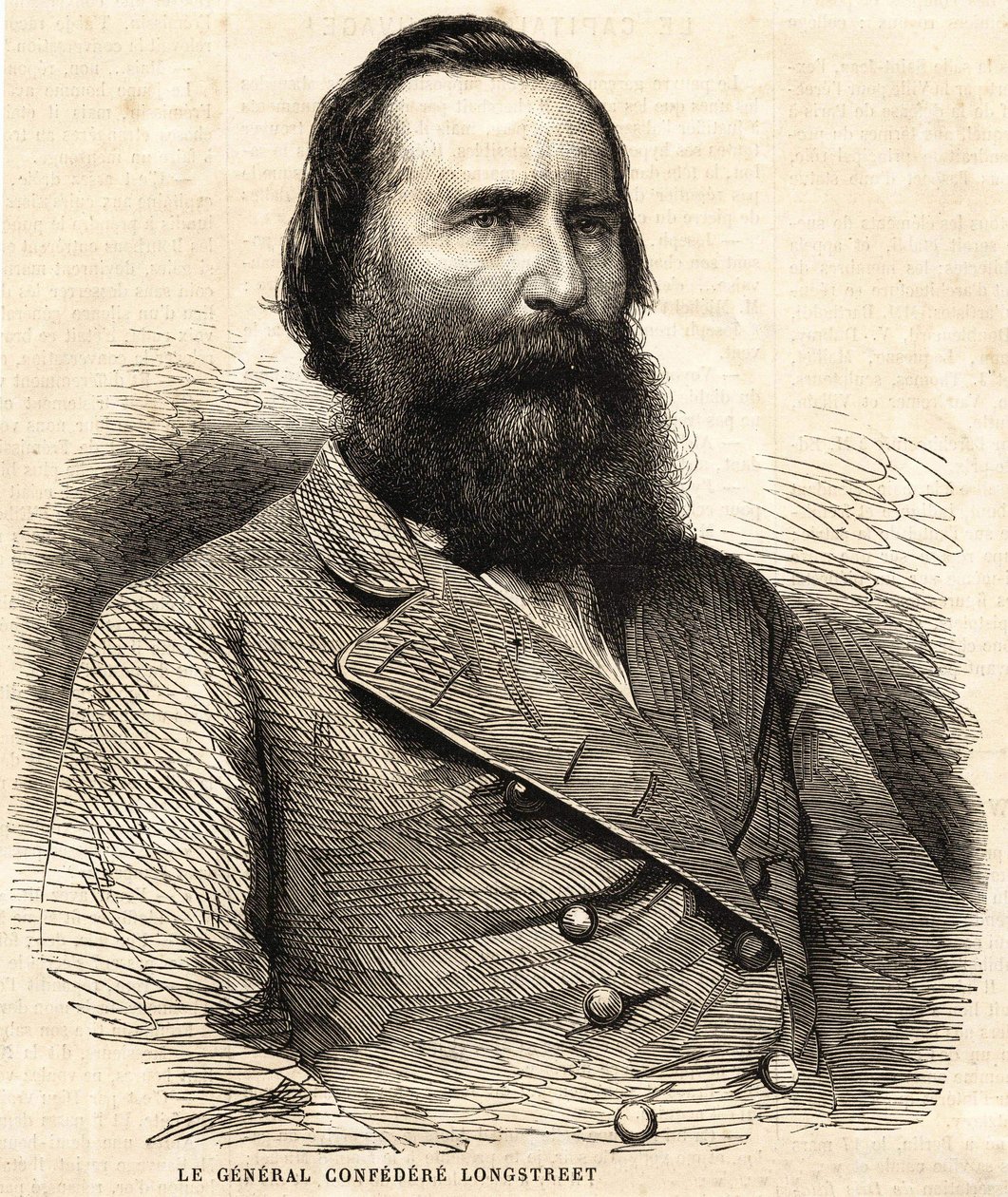 Confederale generaal James Longstreet (1821 - 1904). door Unknown artist