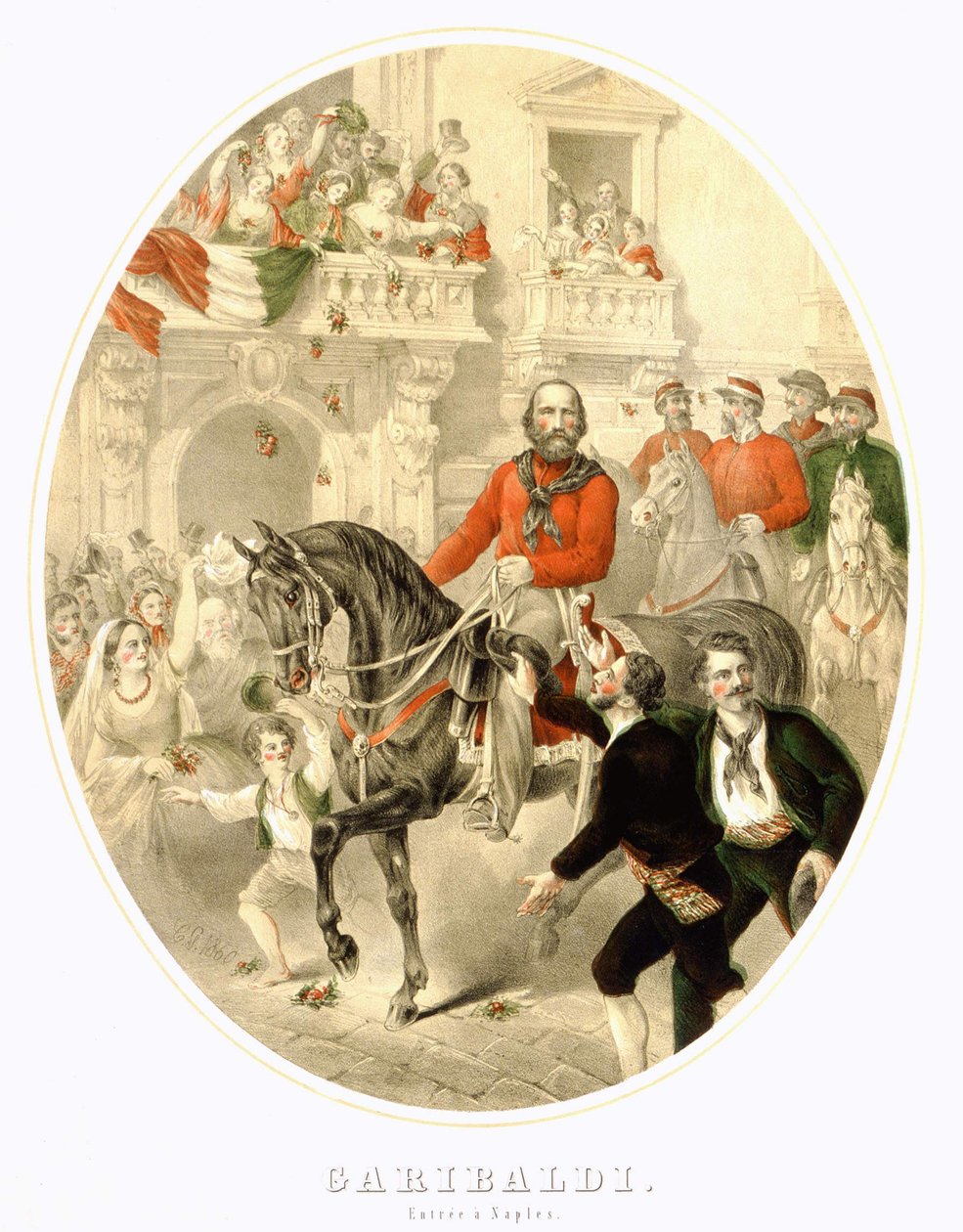 Garibaldi: De intocht in Napels in 1860 door Unknown artist