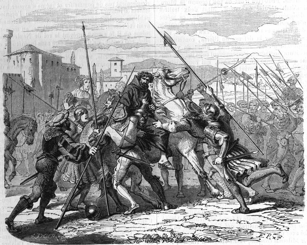 Lodewijk de More gevangen genomen (1500). door Unknown artist