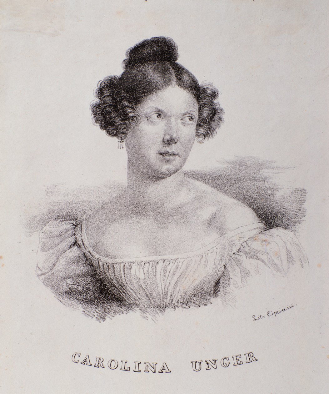 Portret van Caroline Ungher (Unger) (gravure) door Unknown artist