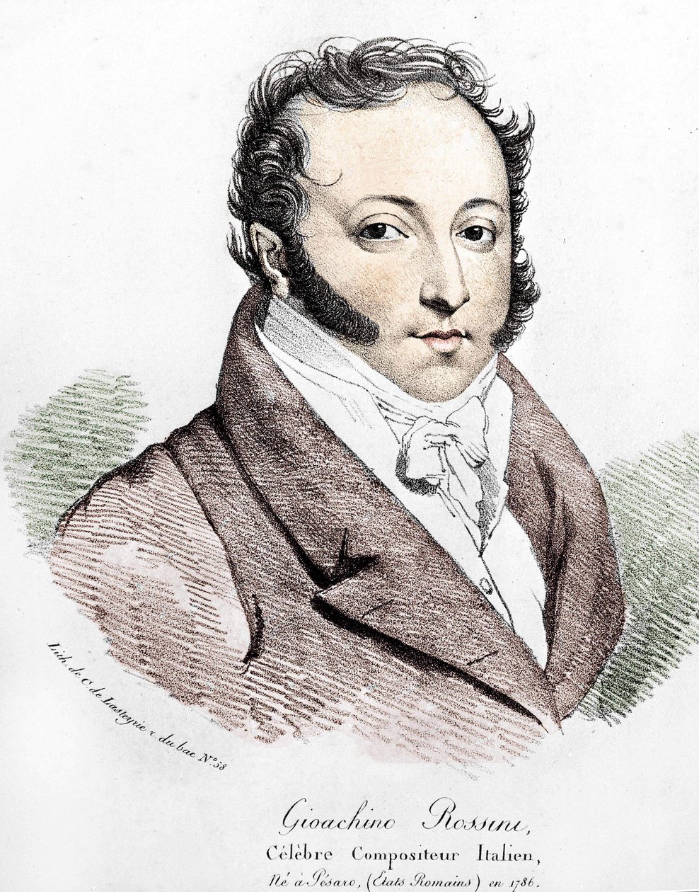 Portret van Gioacchino Rossini (1792-1868). door Unknown artist