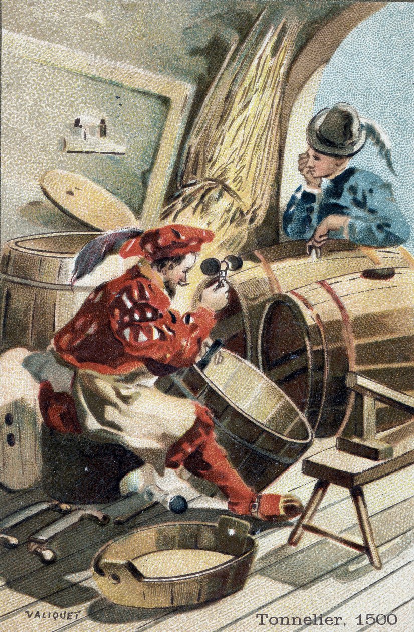 Het ambacht van kuiper in 1500. door Unknown artist