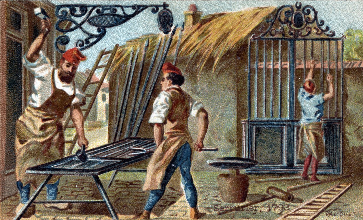 Het beroep van slotenmaker in 1793. door Unknown artist