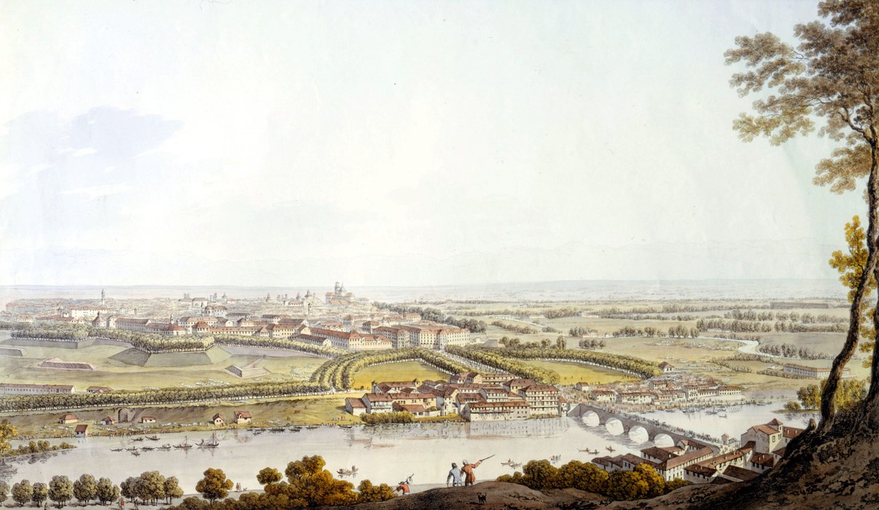 Uitzicht op Turijn. Gravure 1810. door Unknown artist