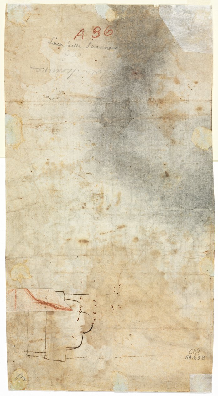Architectonische schets (verso) door Unknown artist