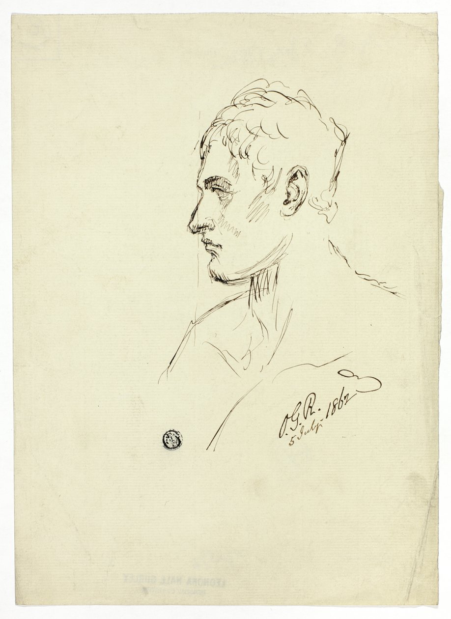 Buste van Jonge Man in Profiel door Unknown artist