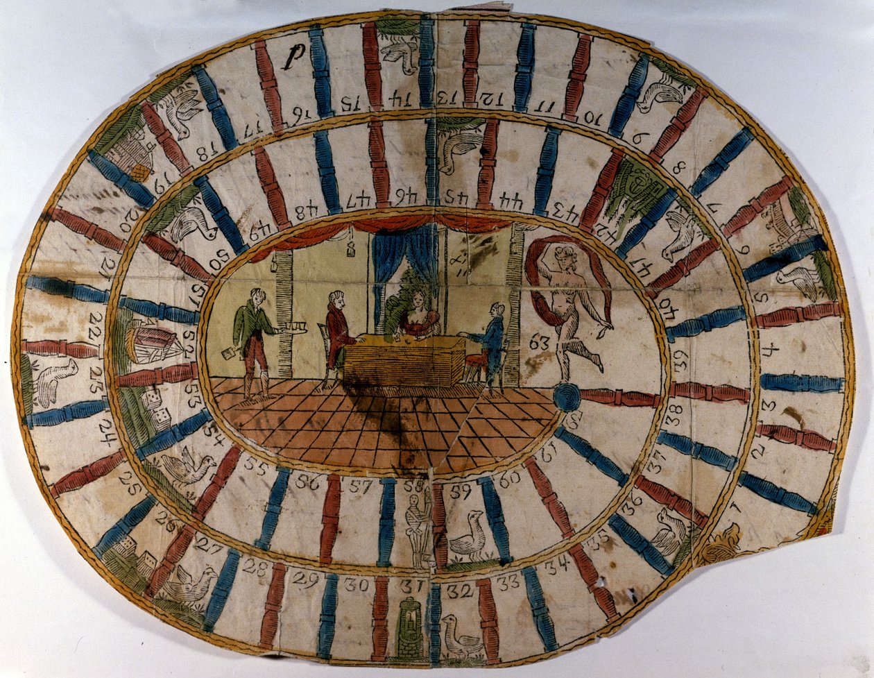 Spel van de 18e eeuwse gans. door Unknown artist