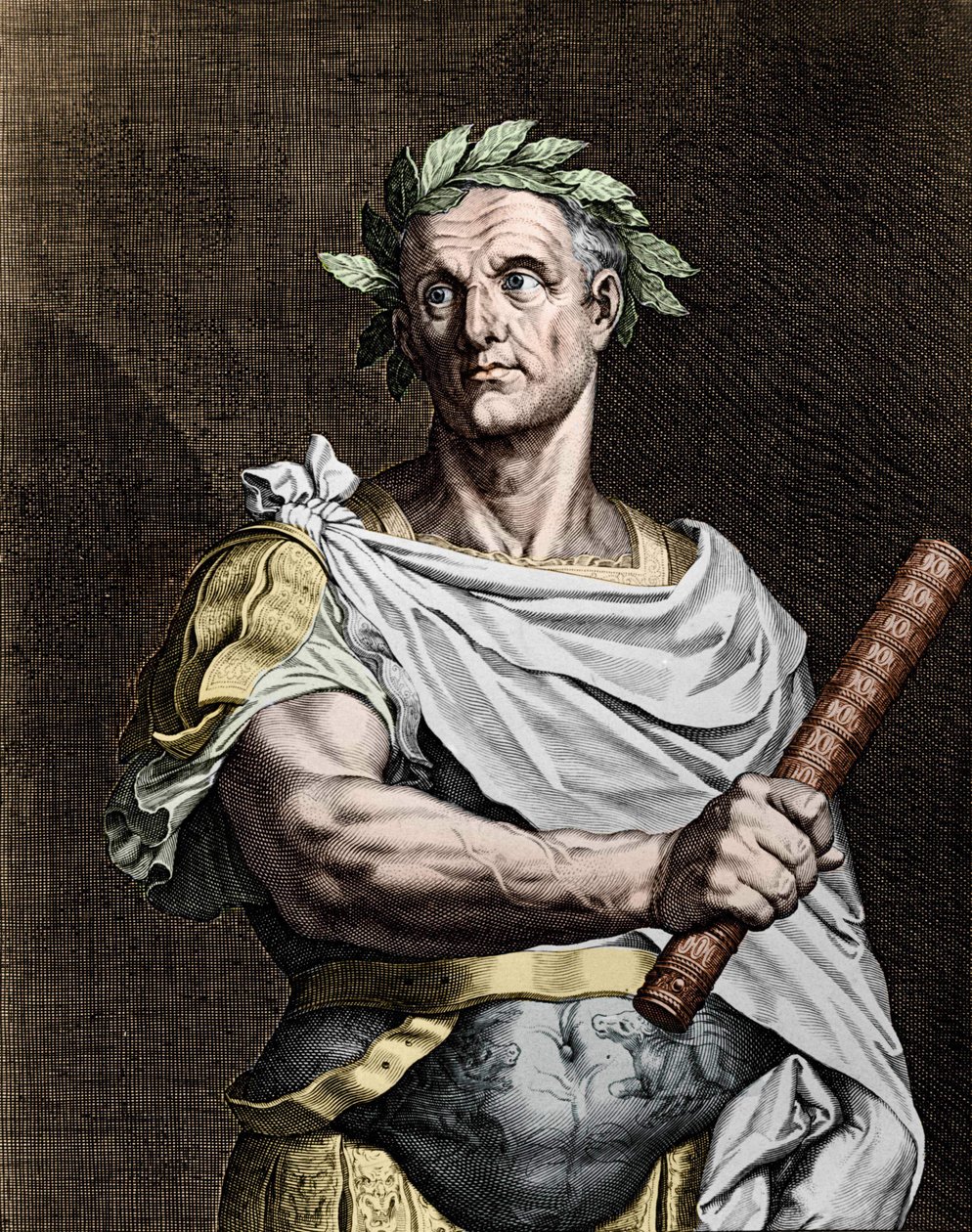 Julius Caesar (101-44 v.Chr.), Romeinse staatsman. door Unknown artist
