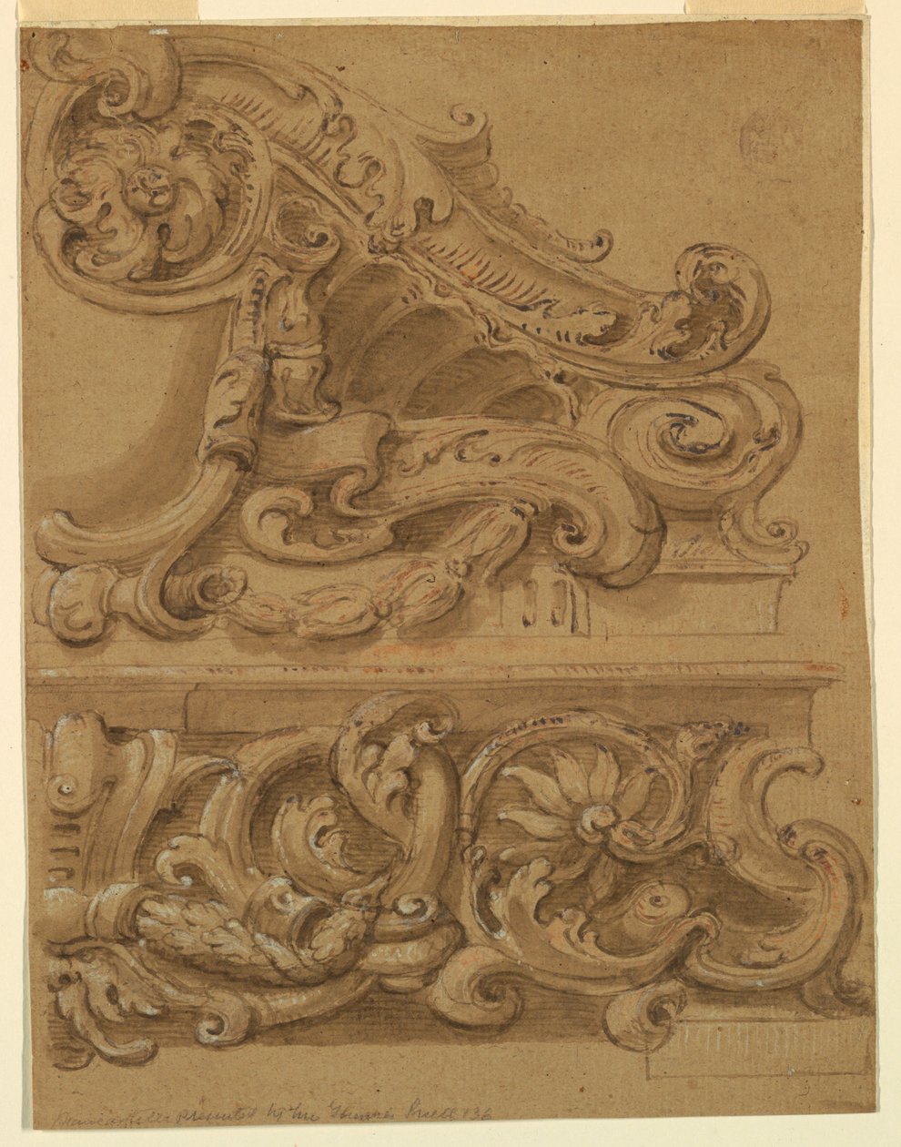Project voor een entablement en fronton door Unknown artist