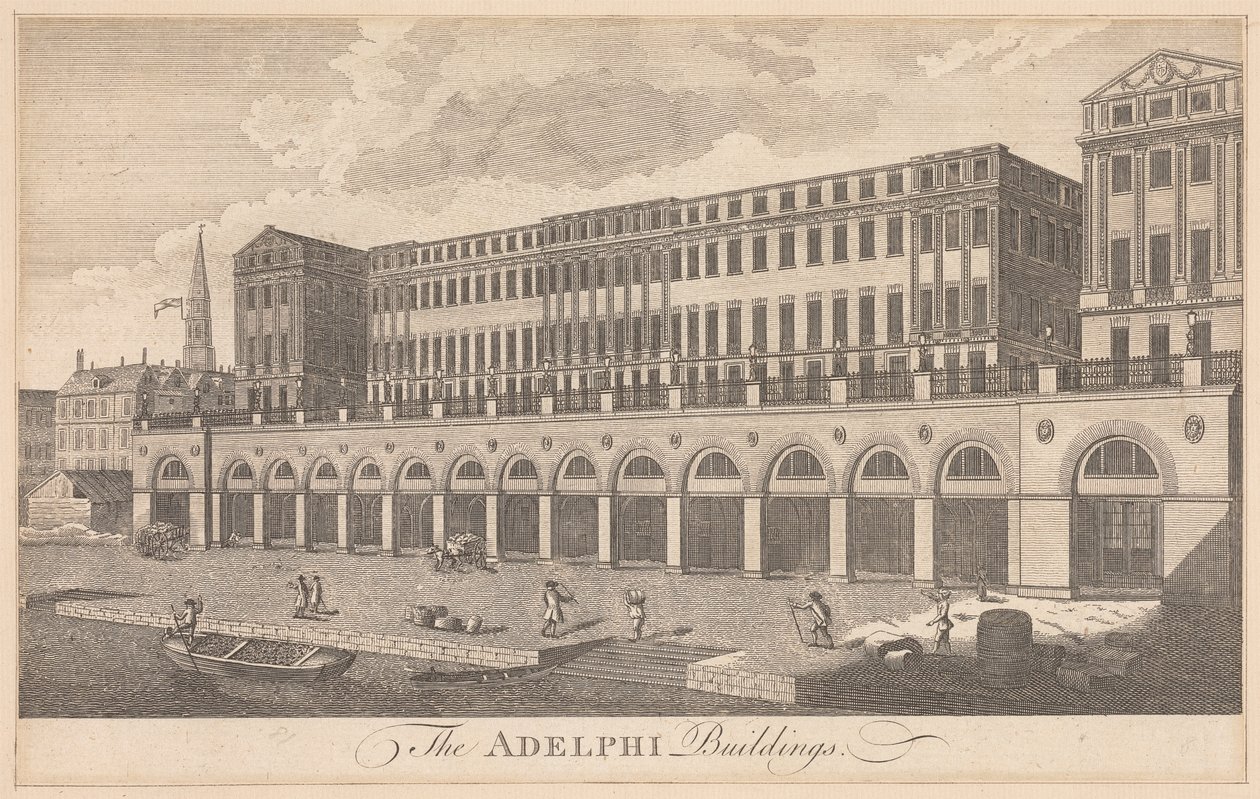 De Adelphi-gebouwen door Unknown artist
