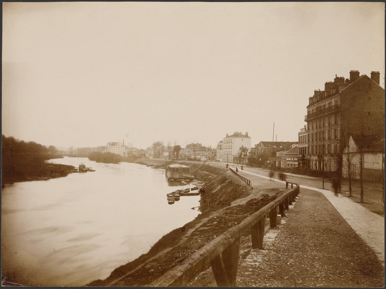 [Uitzicht langs rivier]. door Unknown artist
