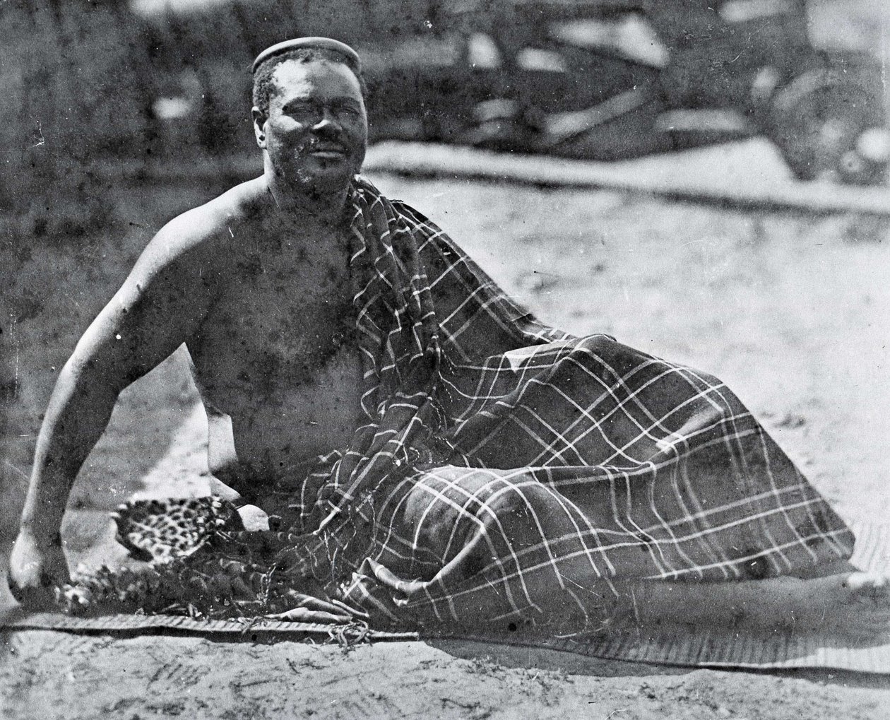 Koning Cetshwayo in ballingschap in Kaapstad door Unknown photographer
