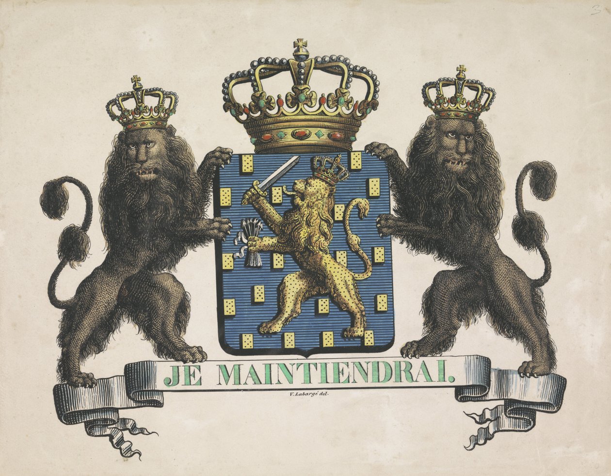Wapen van het Koninkrijk der Nederlanden, 1815 door V. Labargé