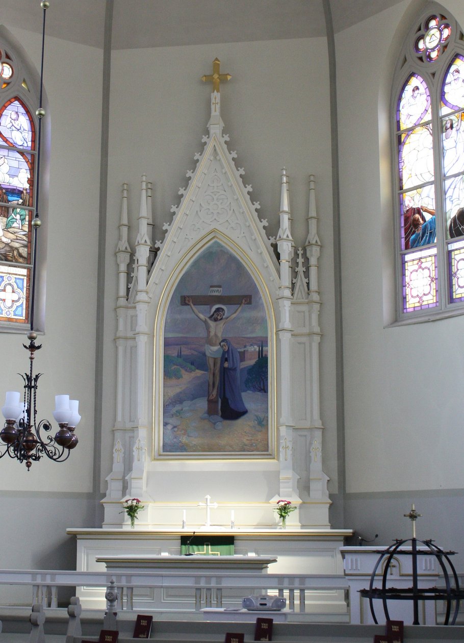 Christus gekruisigd (Nurmes Kerk altaarstuk) door Vaino Hamalainen