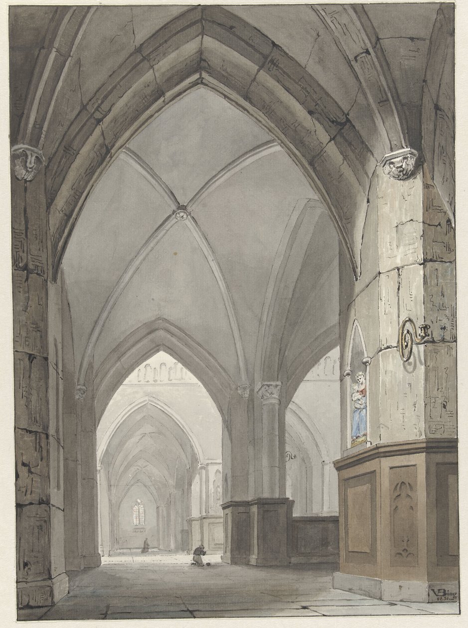 Kerkinterieur door Valentijn Bing